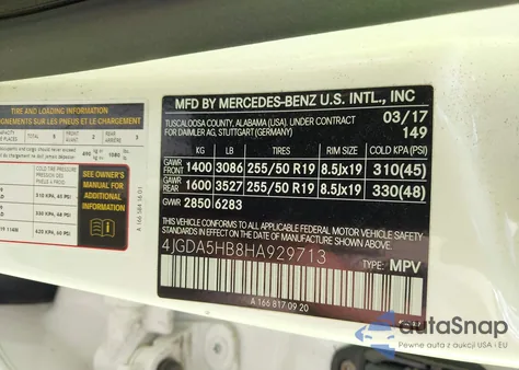 2017 Mercedes-Benz Gle 350 4Matic из США, поврежденный, VIN 4JGDA5HB8HA929713